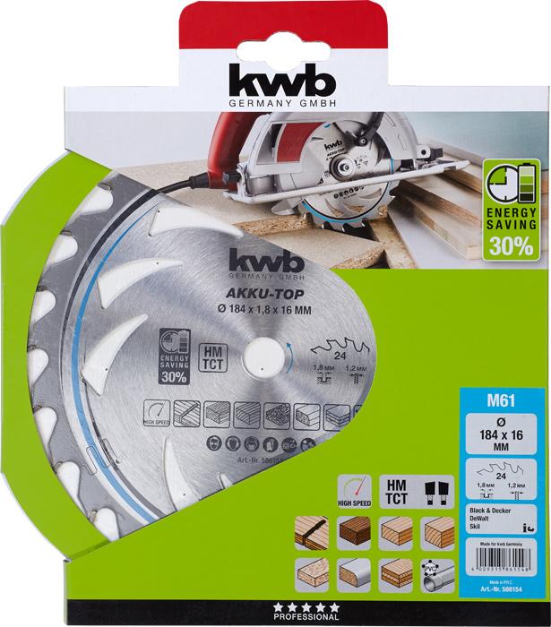 Actual product image kwb Carbide circular saw blade THIN CUT CIRCULAR SAW BLADE, HARDLOCKED