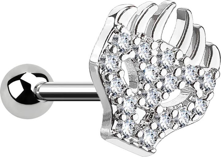 Produktbild Star Piercing Micro Barbell silber Flammenkopf (Chirurgenstahl 316L, Messing)