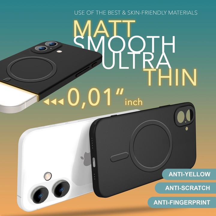 Image du produit Nalia Étui rigide extrêmement fin de 0,3 mm avec MagSafe, étui mat (Apple iPhone 16)