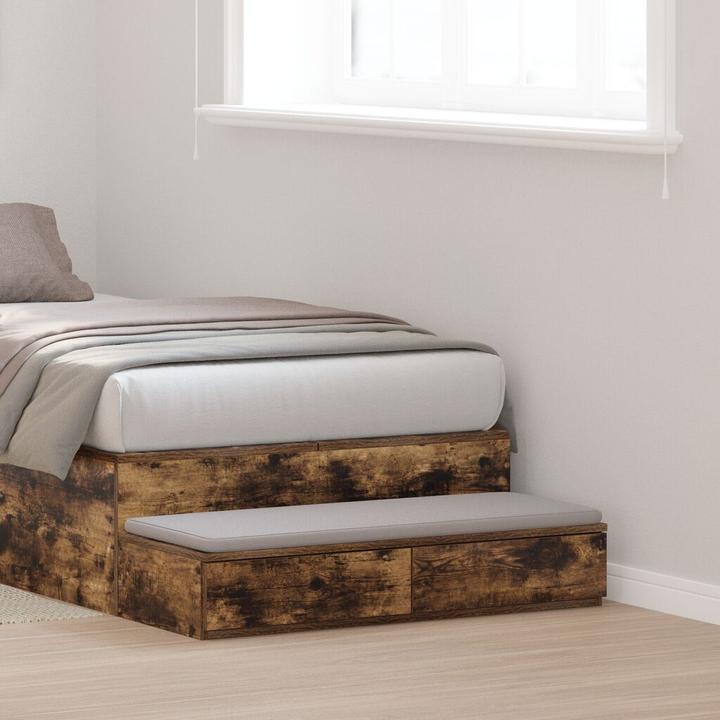 Produktbild VidaXL Bettunterlagen aus Raucheiche 90x36,5x16,5 cm Holzwerkstoff
