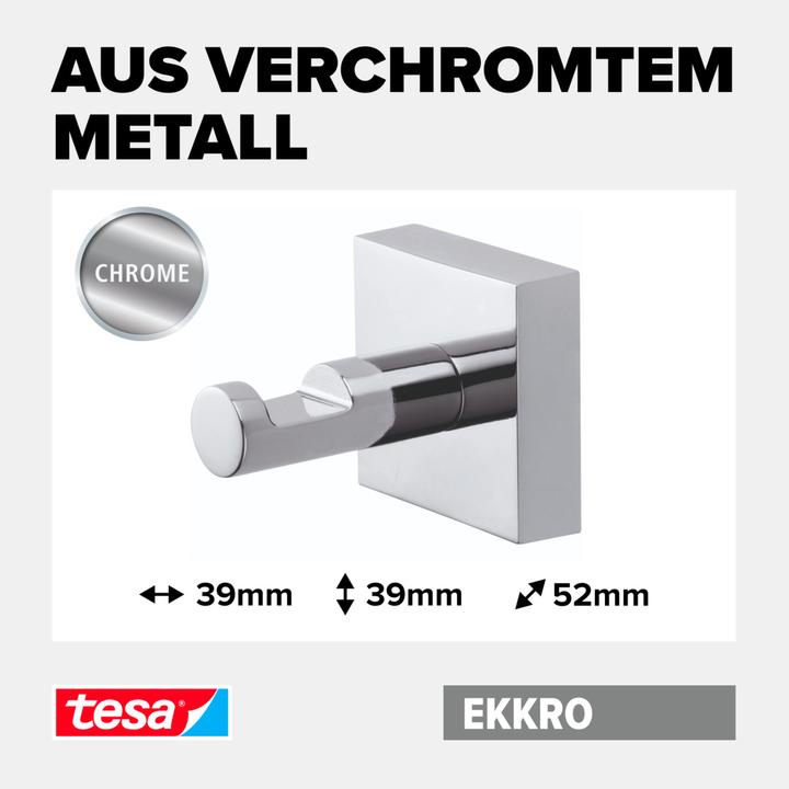 Produktbild tesa EKKRO Handtuchhaken inkl. Klebelösung ohne Bohren