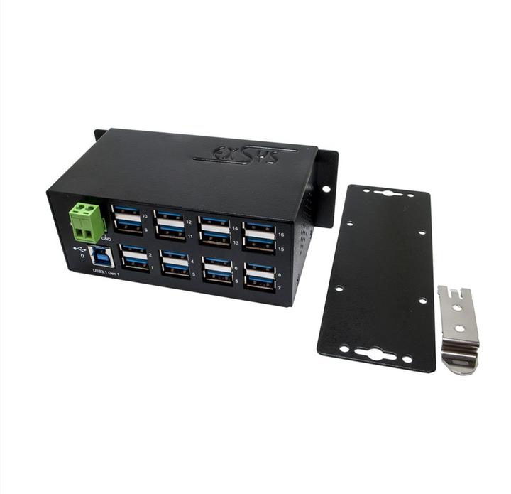 Actual product image Exsys EX-1113HMS, 16xUSB 3.0/3.1 Metal HUB (USB-B, 16 Ports)