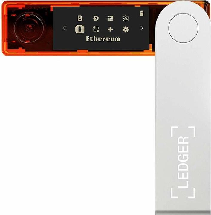 Actual product image Ledger Nano X - Orange (Litecoin, Dash, Bitcoin, Dogecoin, Ethereum Classic)