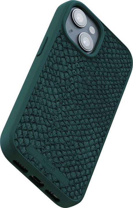Produktbild Njord Hard-Cover Salm.Leather Magsafe Case Dark Green (Apple iPhone 15)