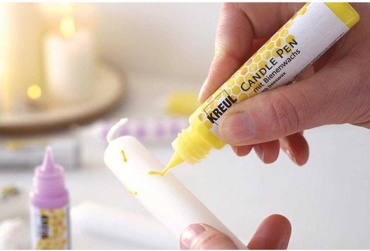 Actual product image Kreul Candle Pen Set of 4, Wax Colour (Yellow, Blue, Green, Red, 116 ml)