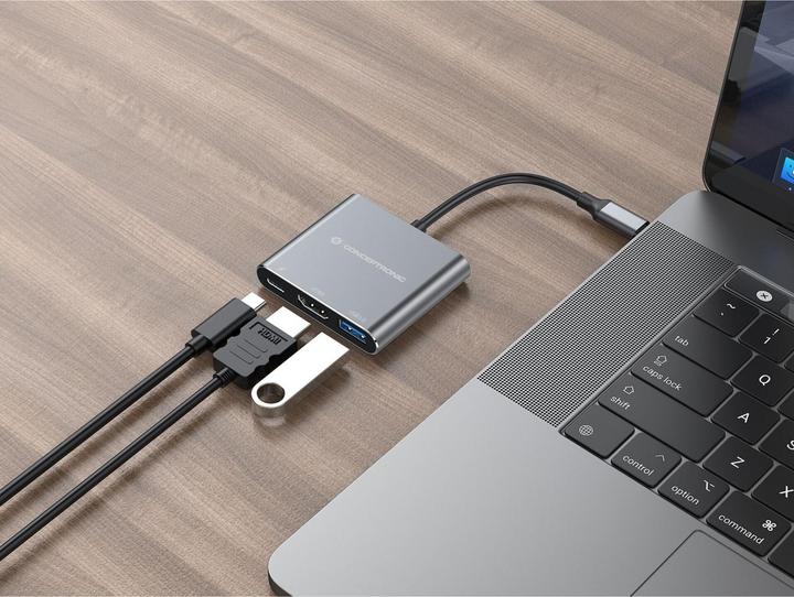 Actual product image Conceptronic USB Typ-C zu (HDMI, USB-C, USB-A, 25 cm)