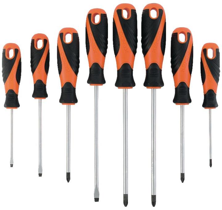 Actual product image Kendo Screwdriver set for slotted, Philips + Pozidriv screws (Port)