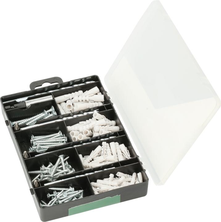 Bosch Zubehör Befestigungs-Set 173-teilig, Bohrer, Dübel, Schrauben, Bits in Sortierbox (173 Schrauben pro Stück)