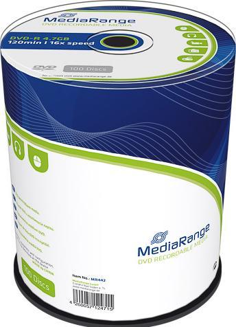 Image du produit MediaRange Supports DVD-R 4.7GB,16x,paquet de 100 (100 x)