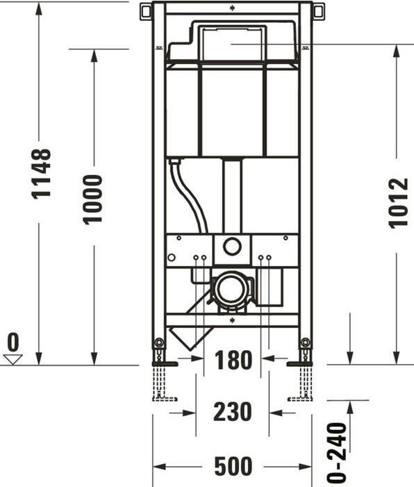 Produktbild Duravit Wand-WC-Element DURASYSTEM 500x1148mm, Hygienespülung, Trockenbau