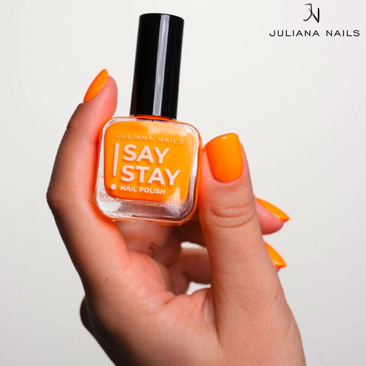 Actual product image Juliana Nails Say Stay! Nail Polish Neon Trending Tangerine (Neon Trending Tangerine, Colour paint)