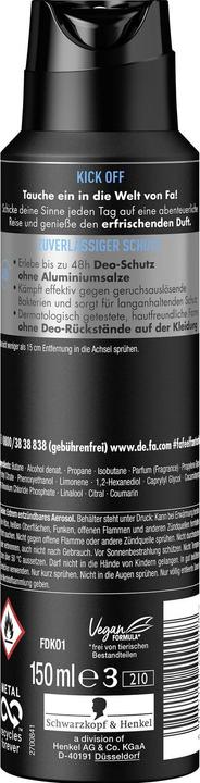 Image du produit Fa Déodorant Spray Homme Kick-Off 150 ml (Spray, 150 ml)
