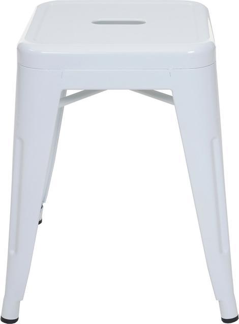 Immagine prodotto Swisshandel24 2x Sgabello HWC-A73, sgabello in metallo con seduta, design industriale in metallo impilabile bianco