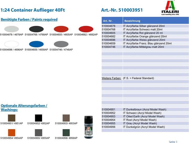 Produktbild 1:24 Container Auflieger 40Ft