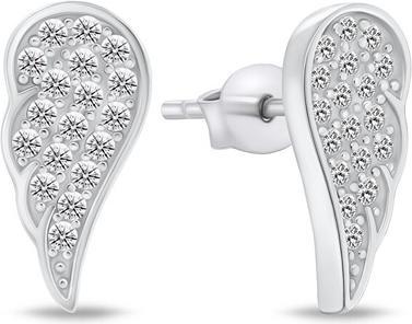 Brilio Silver - Delicate silver earrings Angel wings EA743W