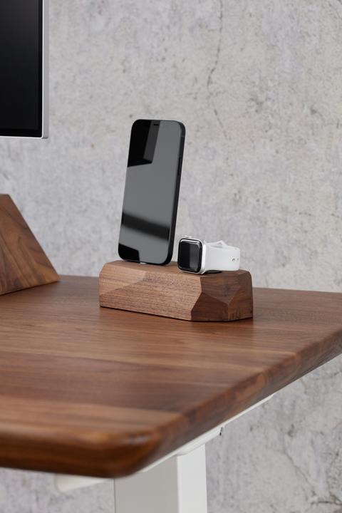 Produktbild Oakywood Combo Dock - Dockingstation aus Holz - zum Aufladen von iPhone und Apple Watch - Walnuss -