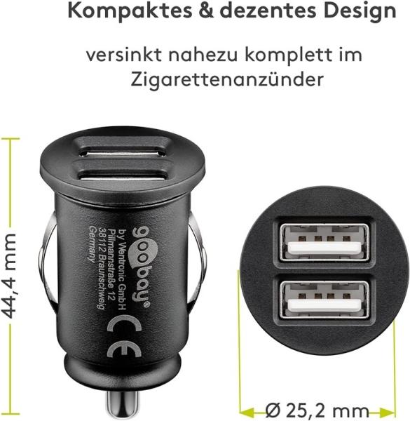 Produktbild Goobay Dual USB-Autoladegerät
