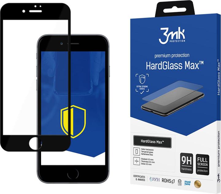 Actual product image 3MK HardGlass Max for iPhone 7 black frame EAN 5901571181950 (1 Piece, Apple iPhone 7)