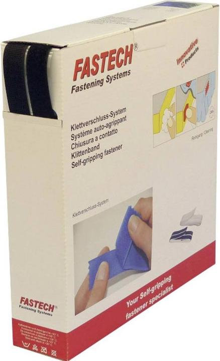 Image du produit Fastech Boîte 25m de bande velcro 20mm, noir (20 mm)