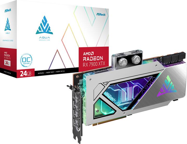 Image du produit AsRock Carte graphique Radeon RX 7900 XTX Aqua OC - 24 Go GDDR6, HDMI, 3x DP (24 Go)
