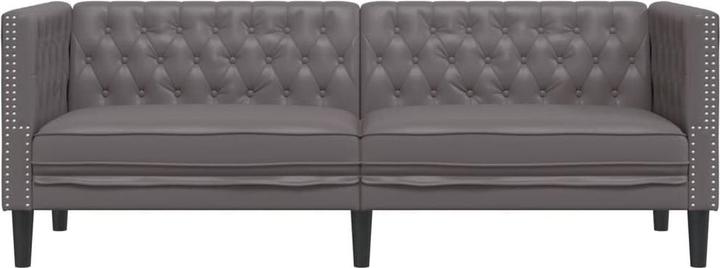 Produktbild VidaXL Chesterfield Sofa 3-Sitzer Couch Sessel Polstersofa Grau Kunstleder (Chesterfield)