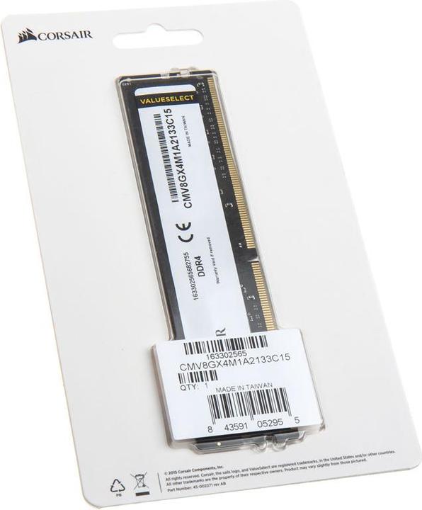 Actual product image Corsair value select (1 x 8GB, 2133 MHz, DDR4-RAM, DIMM)