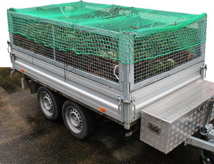 Image du produit Wiltec XPOtool Filet Remorque 4x2,5 m Maille 45x45mm Épaisseur 3m Vert Polypropylène résistant Transport Sé