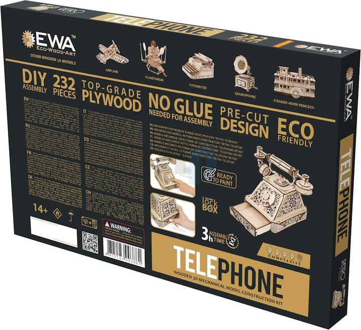 Produktbild Eco Wood Art 3D Holz Modellbausatz - Retro Telefon