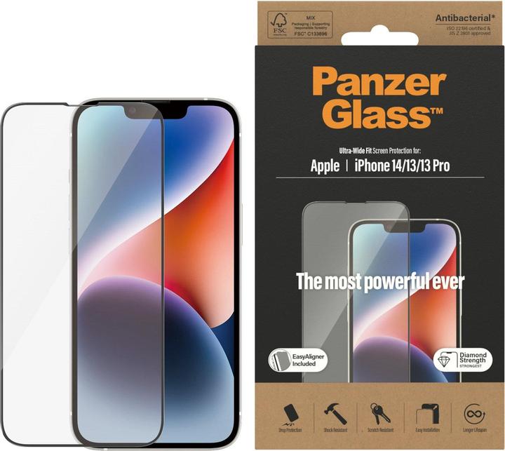 PanzerGlass Ajustement ultra-large (1 pièce(s), Apple iPhone 13, Apple iPhone 14, Apple iPhone 13 Pro)