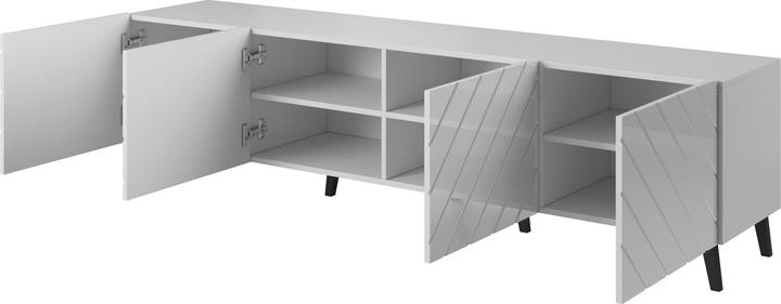 Image du produit Cama Armoire RTV ABETO 200x42x52 blanc/blanc brillant (200 x 42 x 52 cm)