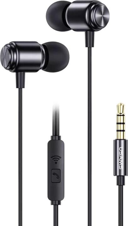 Usams Słuchawki stereo EP-44 jack 3.5mm czarny/black HSEP4401 (US-SJ548) (ANC, Cable)