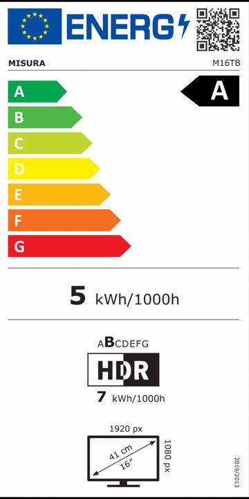 Energie-Label Misura 16" M16TB Tragbarer LCD -Touch-Monitor - mit integriertem Akku (1920 x 1080 Pixel, 16")