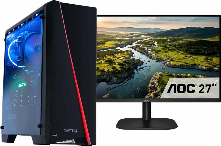 Immagine prodotto Captiva Bundle PC Advanced Gaming R85-985 TFT (Ryzen 5 5500/RTX4060 Ti 8GB GDDR6/SSD 1TB/32GB/WLAN/w/o OS) (AMD Ryzen 5 5500, 32 GB, 1000 GB, GeForce RTX 4060 Ti)