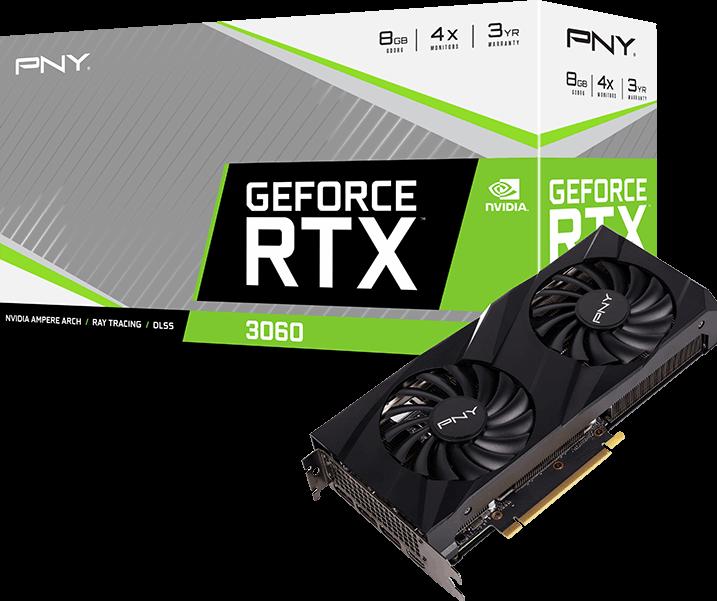 Actual product image PNY GEFORCE RTX™ 3060 8GB Verto Dual Fan Edition Graphics Card (8 GB)