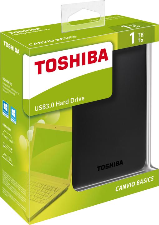 Actual product image Toshiba Canvio Basics External Hard Drive 2.5", 1 TB, USB 3.0 (1 TB)