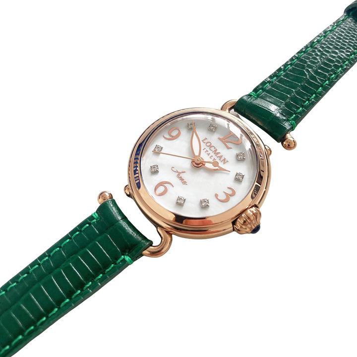 Actual product image Locman Italy ladies' watch Amo with diamonds approx. 0.150 ct. Ref. 0701R (Watch with gemstone, 32 mm)