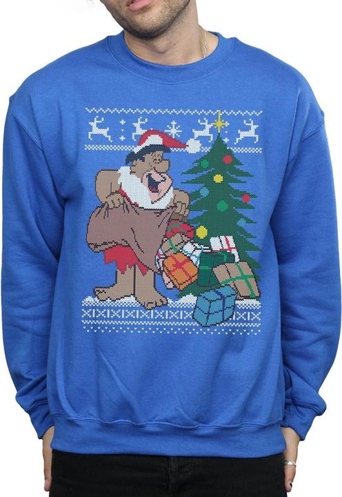 Actual product image The Flintstones Mens Christmas Fair Isle Sweatshirt (L)