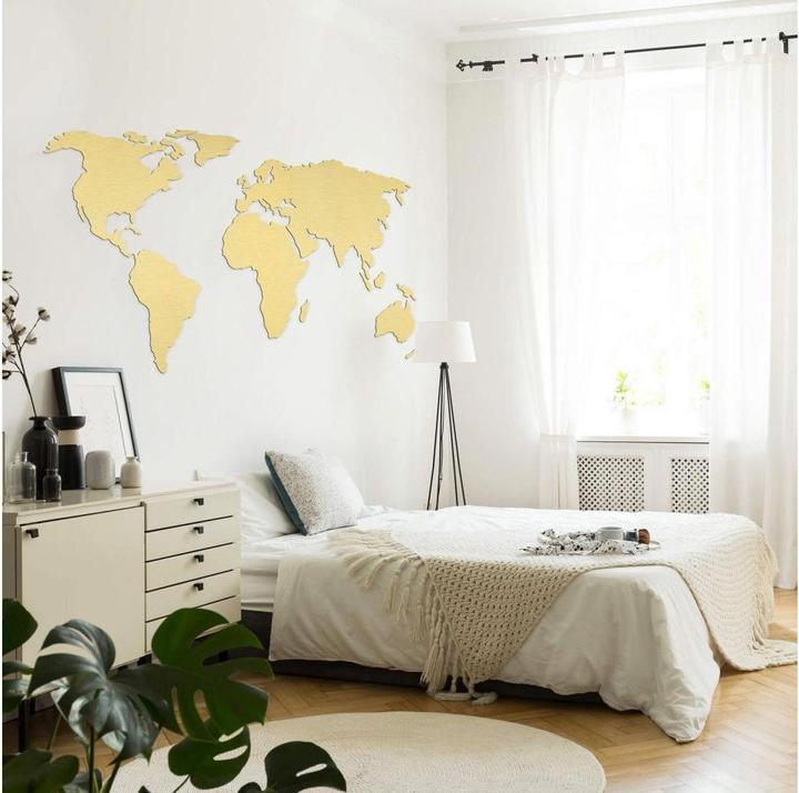 Immagine prodotto Trenddeko Mappa del mondo 3D con effetto oro (150 x 74 cm)