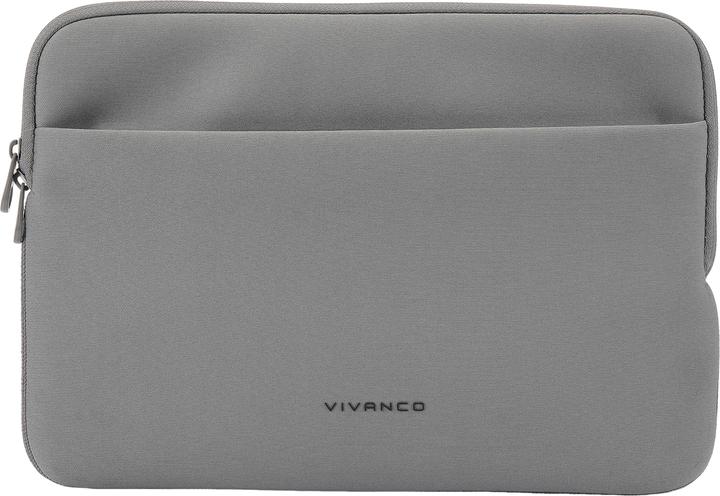 Vivanco NEO PRO Notebook Sleeve fuer 13-14" Geraete, inkl. Vorderfach, grau, Neopren (14")