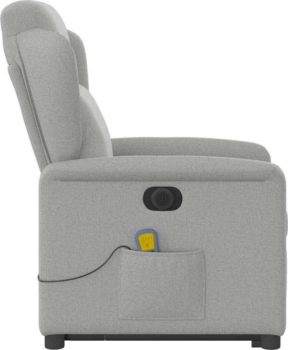 Actual product image VidaXL Massage chair with stand-up aid electric cloud grey fabric