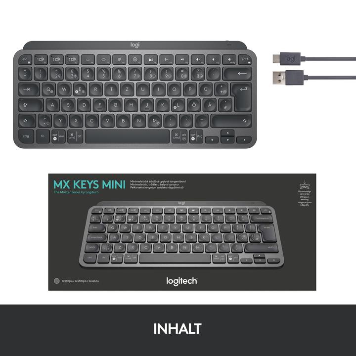 Produktbild Logitech MX Keys Mini (CH, Kabellos)