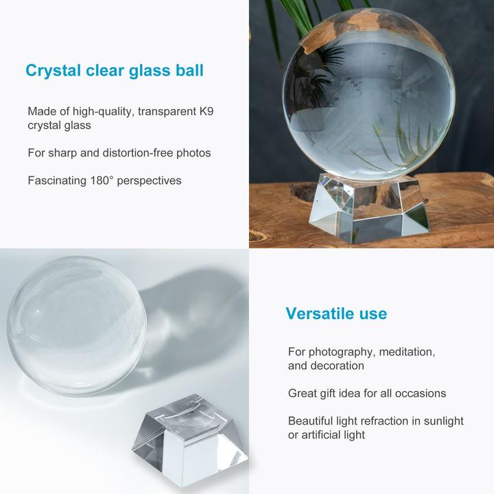 Actual product image Intirilife Glass ball with stand 130 mm