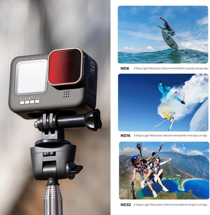 Image du produit K&F Concept Filtres CPL+ND (8/16/32/64/1000) Kit pour Hero 9 / Hero 10 (GoPro Hero 9, Hero 10)