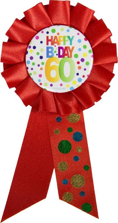 Folat 60 ans Happy Birthday Points Rosette