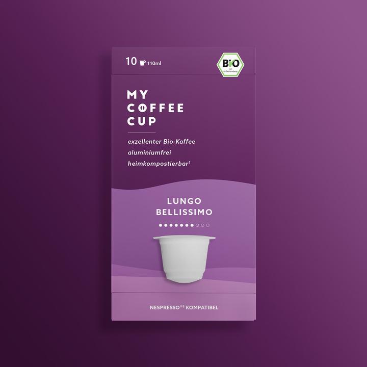 Image du produit My-Cups Capsules de café bio Lungo Bellissimo 10 pièces (10 x Port.)