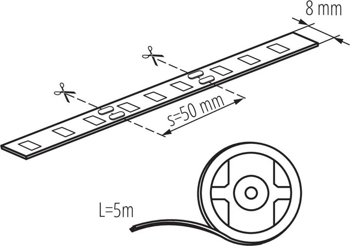 Actual product image Kanlux 24514 LEDS-B 4.8W/M IP65-NW 12V LED strip (White, 500 cm)