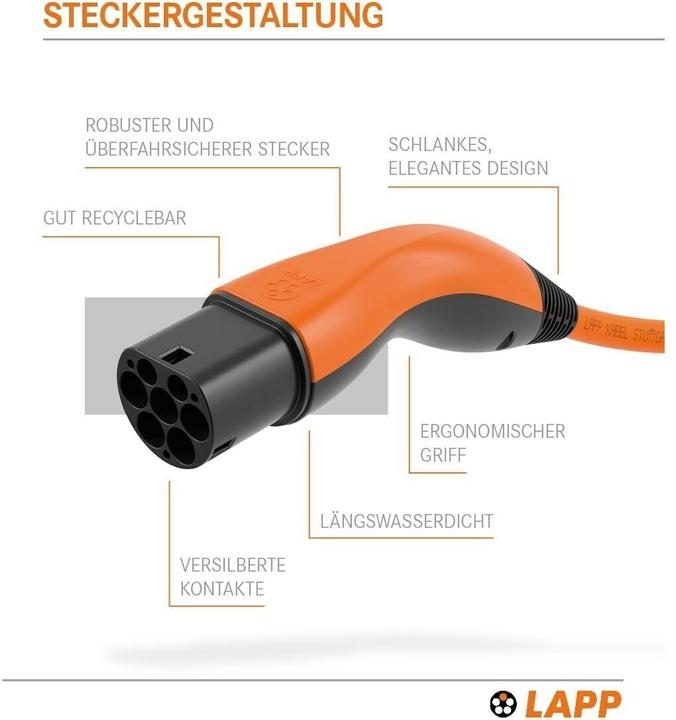 Immagine prodotto Lapp Mobility EV-TYP2 Ladekabel HELIX 1-phasig (Tipo 2, 7.40 kW, 32 A, 5 m)