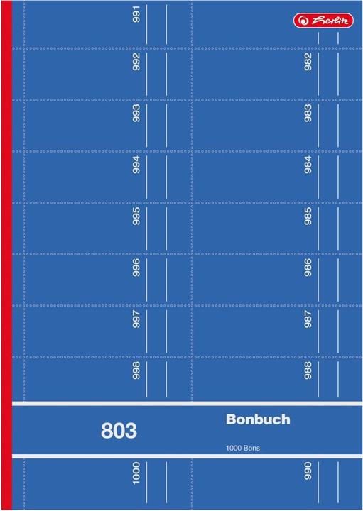 Produktbild Herlitz Formularbuch "Bonbuch 2039,60cm (803"), DIN A4, sortiert (50 x)