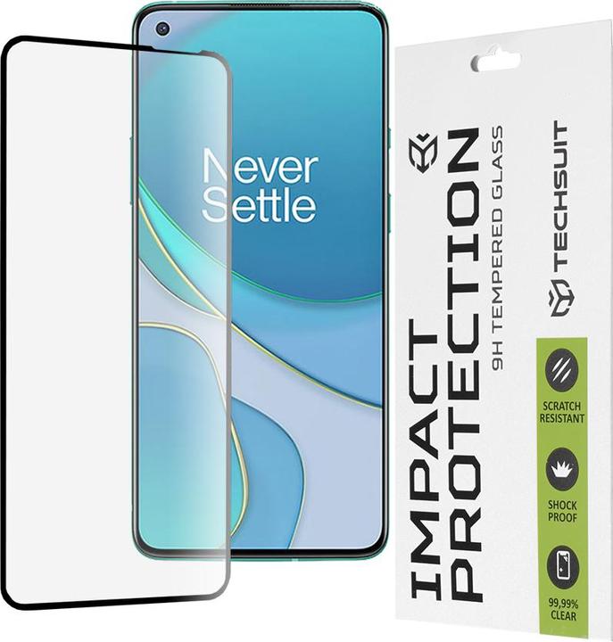 Actual product image Techsuit - 111D Full Cover / Full Glue Glass - OnePlus 8T - Black (1 Piece, OnePlus 8T)