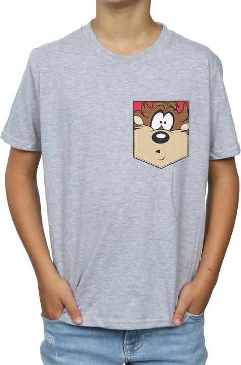 Actual product image Looney Tunes Boys Tasmanian Devil Face Faux Pocket T-Shirt (152, 158)